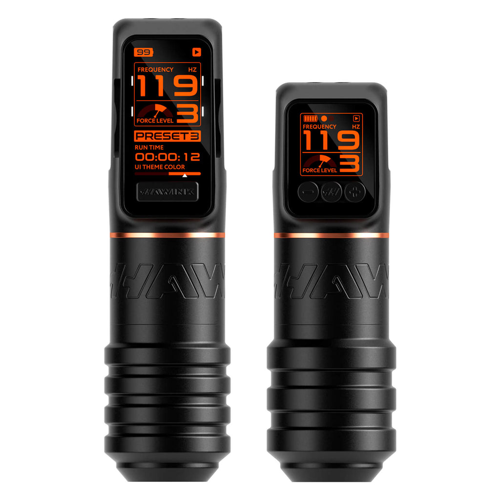 Hawink H1 Wireless Tattoo Pen Machine - Adjustable Stroke (3.5/4.0/4.5mm), Smart Color Screen, 1520mAh Battery Rotary Tattoo Machine