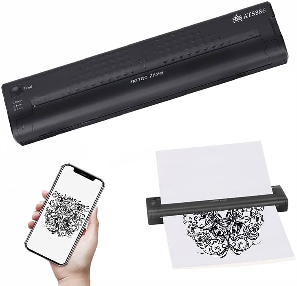 ATS886 Cordless Portable Tattoo Stencil  printer