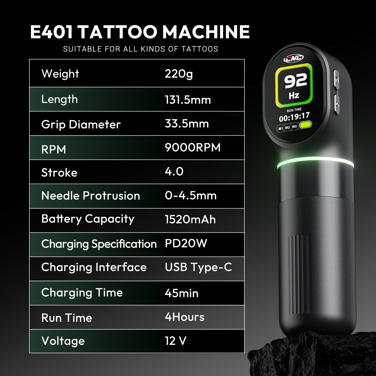 CNC AURIX Dual Battery Wireless Tattoo Machine – Stable Power for Lining, Shading & Packing Secondary image