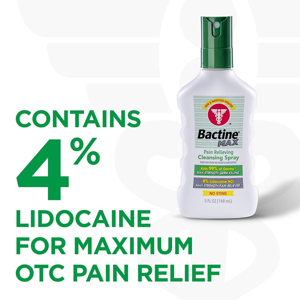 Bactine® MAX Pain Relieving Numbing Cleansing Spray & Liquid Secondary image