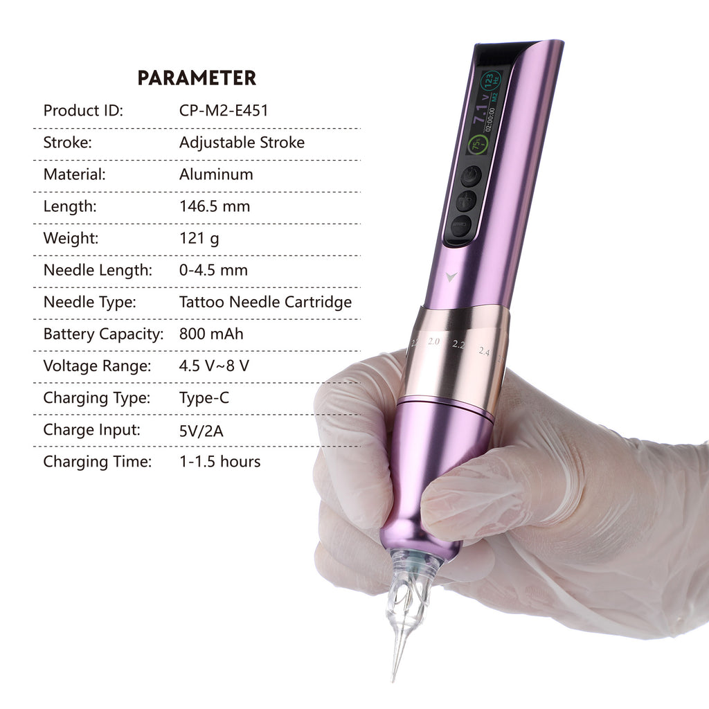 Charme Princess E451 Wireless PMU Machine — 800 mAh Battery, Type-C Rapid Charge, Adjustable Stroke
