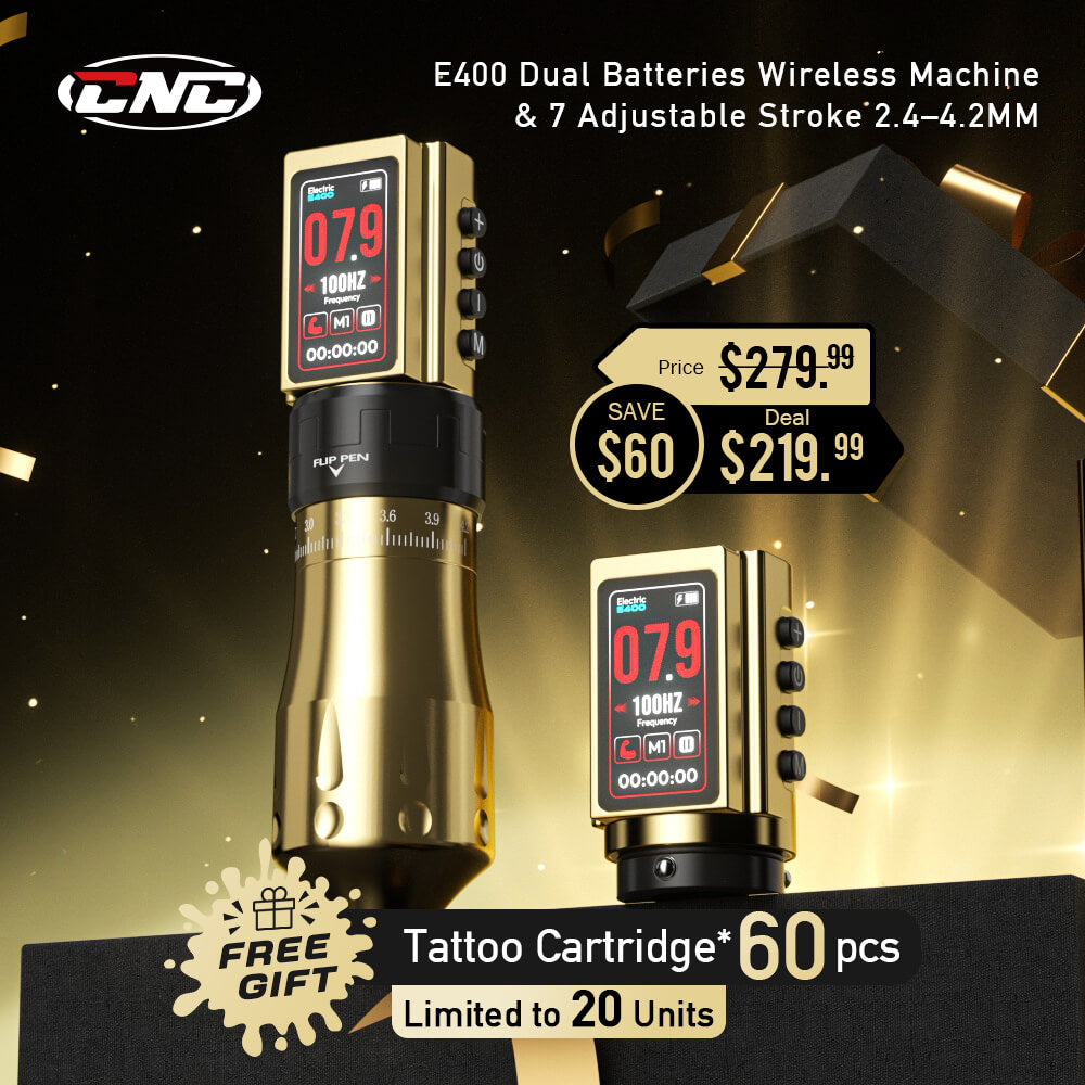 CNC E400 Wireless Tattoo Pen Machine Adjustable 7 Strokes Secondary image