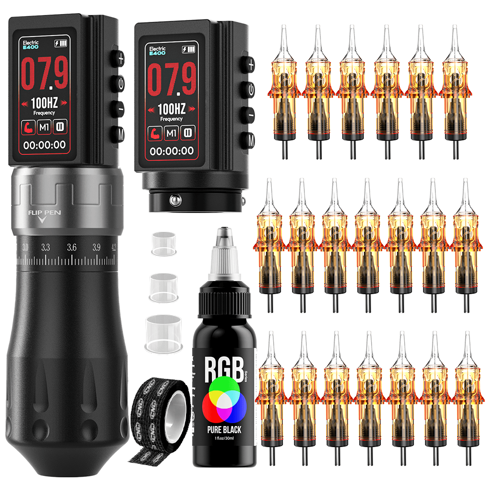 CNC E400 Professional Wireless Tattoo Machine Kit