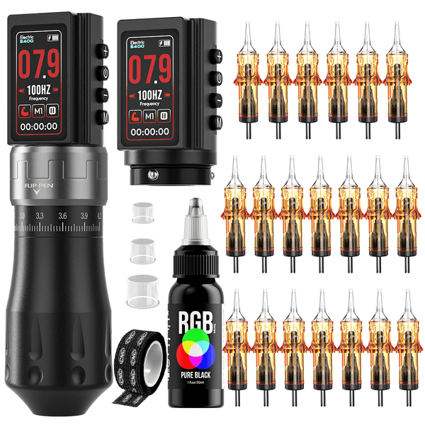 CNC E400 Professional Wireless Tattoo Machine Kit