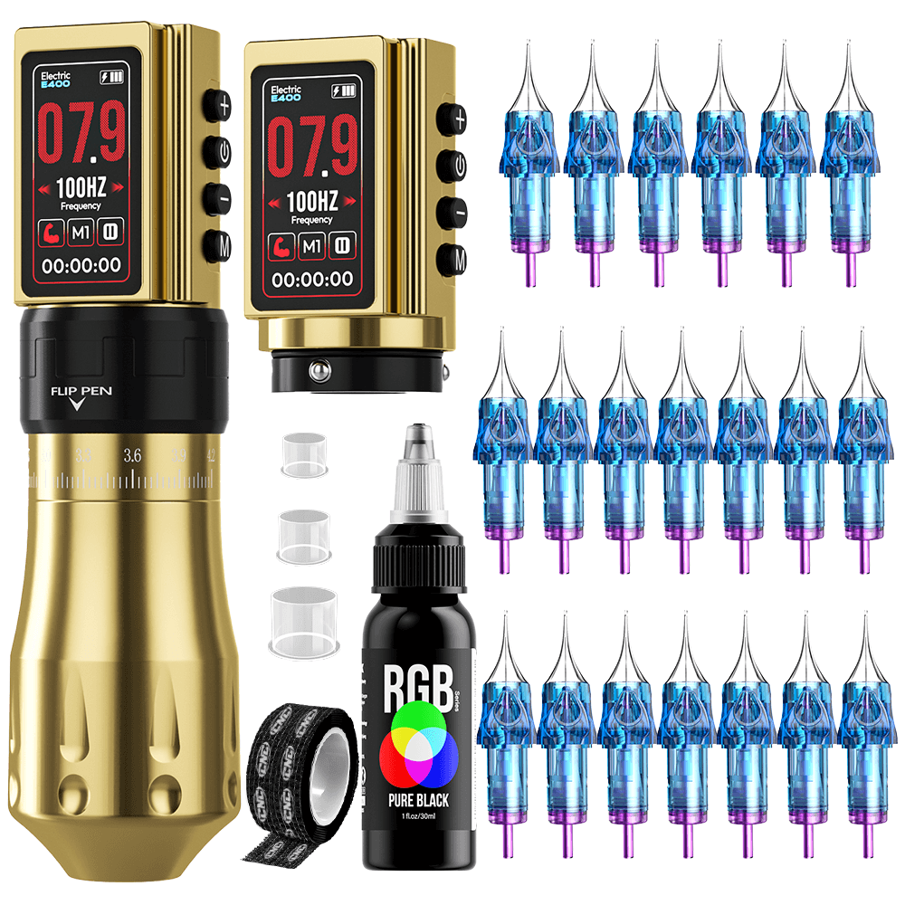 CNC E400 Professional Wireless Tattoo Machine Kit