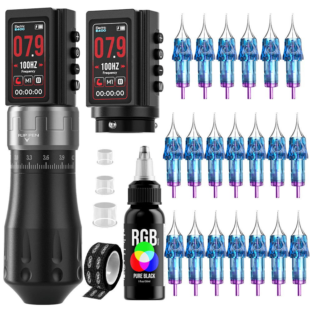 CNC E400 Professional Wireless Tattoo Machine Kit