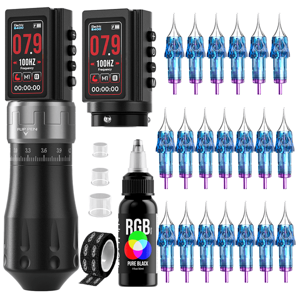 CNC E400 Professional Wireless Tattoo Machine Kit