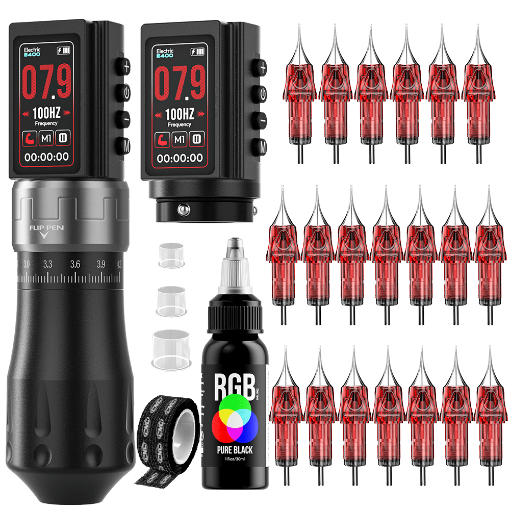 CNC E400 Professional Wireless Tattoo Machine Kit