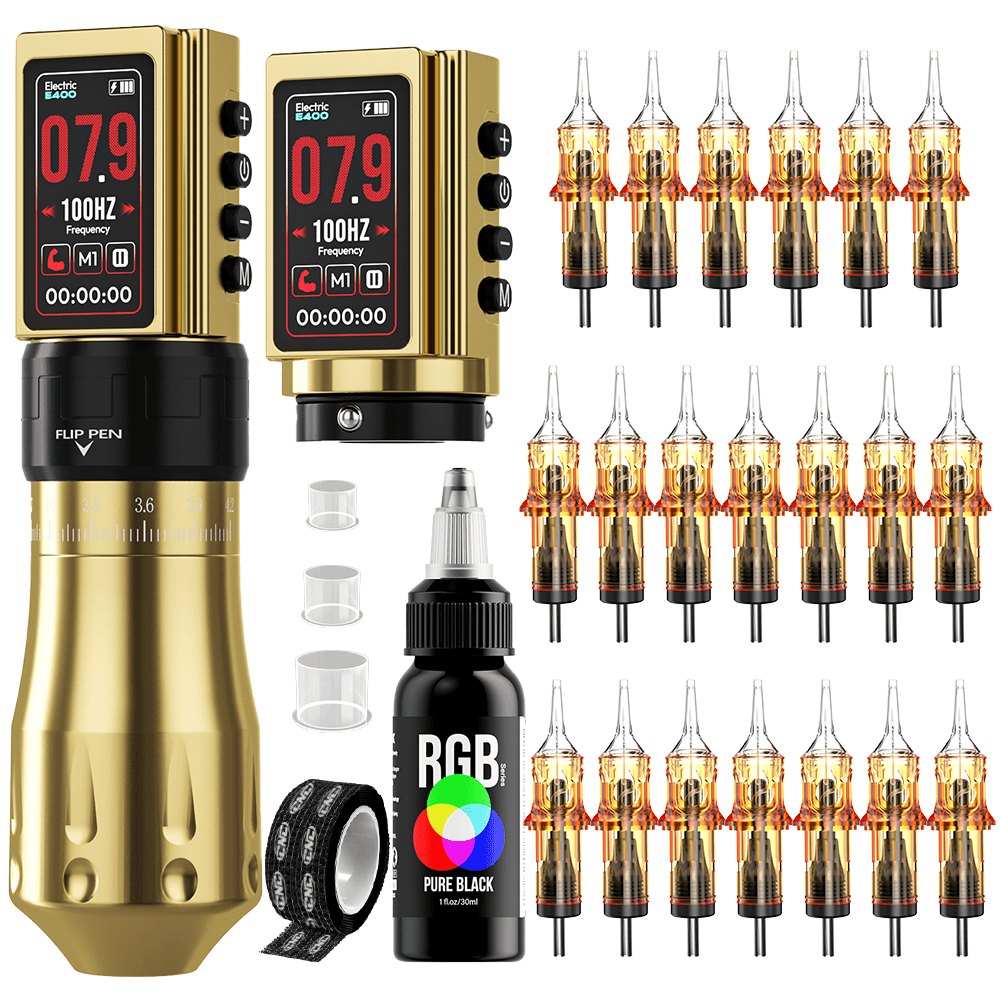 CNC E400 Professional Wireless Tattoo Machine Kit