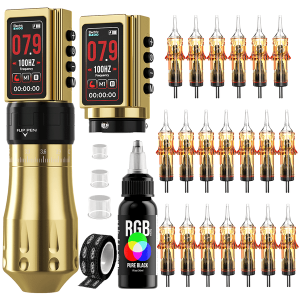 CNC E400 Professional Wireless Tattoo Machine Kit
