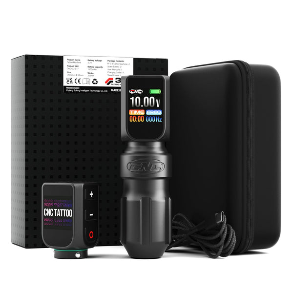 CNC E77 PRO Wireless Tattoo Pen Machine with 3200mAh Dual Batteries, LED Display, 4.0 Stroke, Coreless Motor — for Professionals & Beginners
