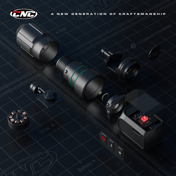 Internals of the CNC E77 PRO Wireless Tattoo Pen Machine.