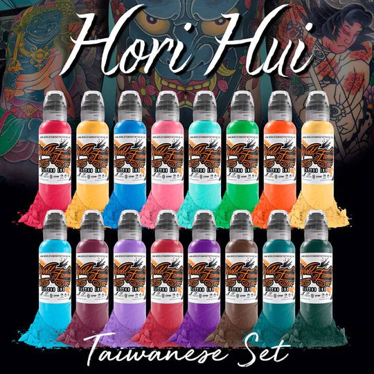 WORLD FAMOUS TATTOO INK-HORI HUI TAIWANESE INK SET 1oz Main image