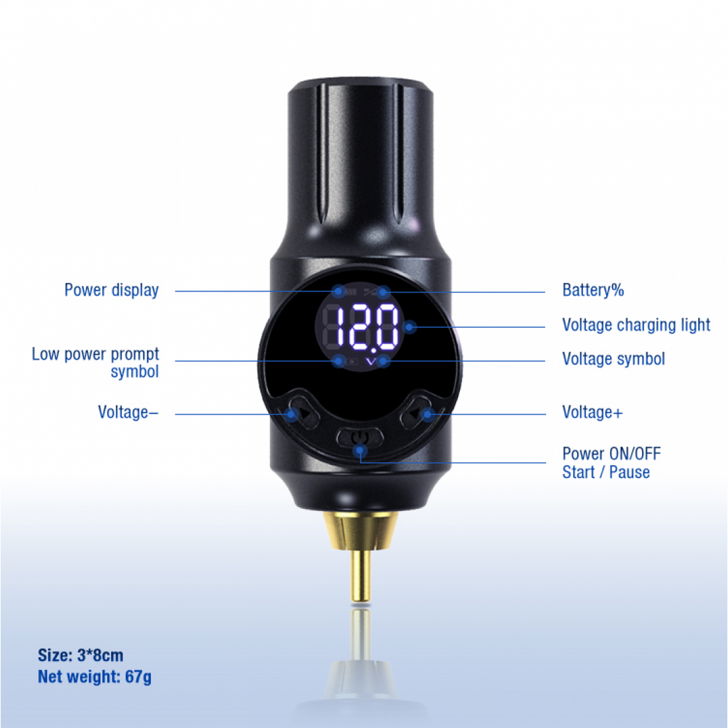 WIRELESS BATTERY TATTOO POWER SUPPLY