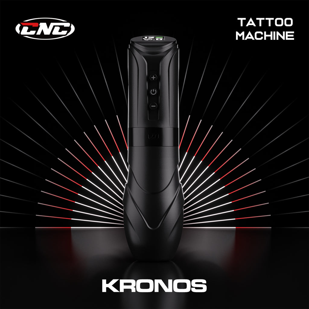 CNC KRONOS Wireless Tattoo Machine– 1900 mAh Battery, USB-C Rapid Charge, 4–12 V Adjustable & 7 Stroke