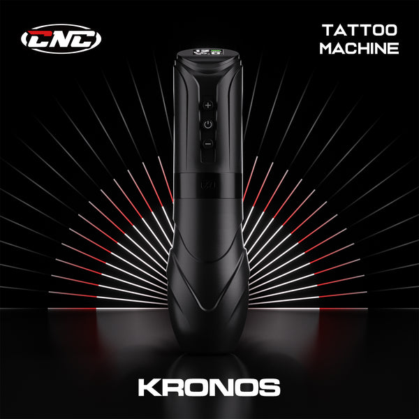 CNC KRONOS Wireless Tattoo Machine– 1900 mAh Battery, USB-C Rapid Charge, 4–12 V Adjustable & 7 Stroke