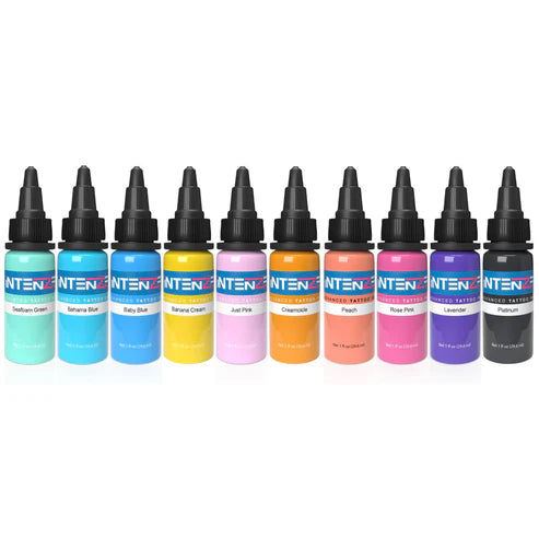 INTENZE 10 Pastel Color Tattoo Ink Set 1/2oz Main image