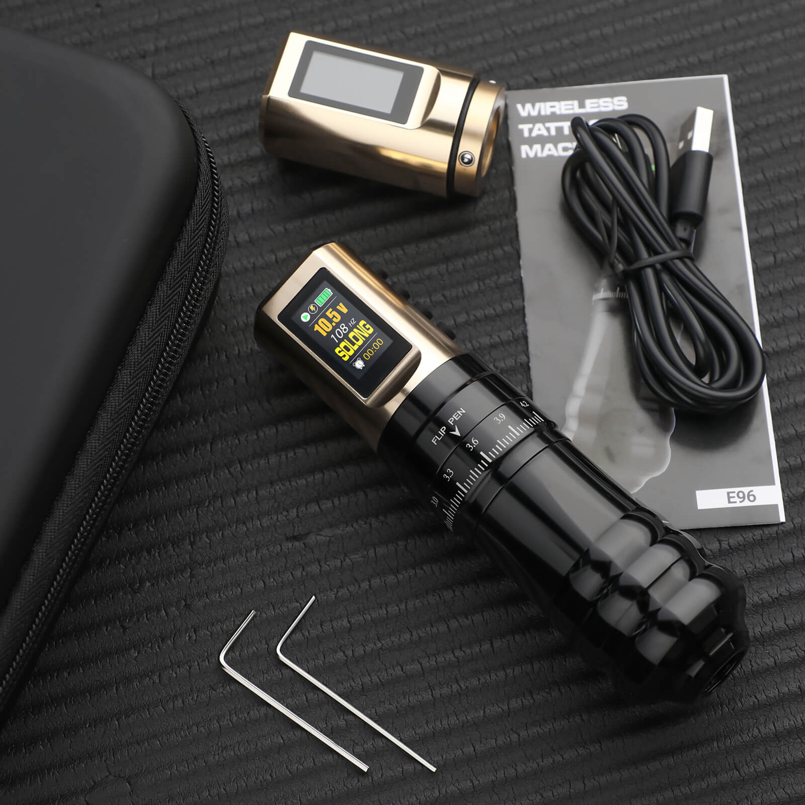 SOLONG Tattoo Machine E96 Digital Display & 7 Stroke Adjustable