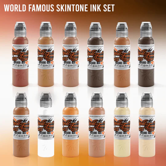 WORLD FAMOUS 12 Color Skintone INK SET 1oz Main image