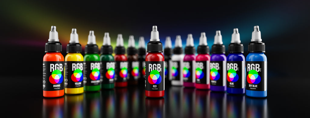 Hawink RGB Tattoo Ink Set 14 Colors and 2 Mixing Solution 1 oz(30ml)