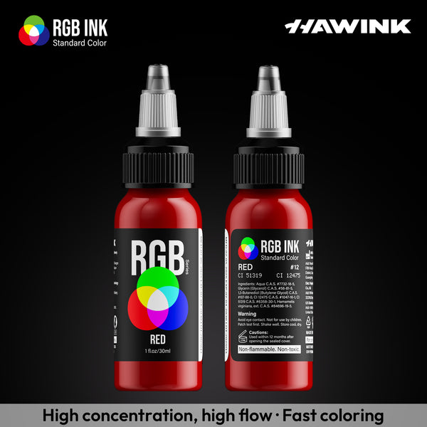 Hawink RGB Tattoo Ink Set 14 Colors and 2 Mixing Solution 1 oz(30ml)