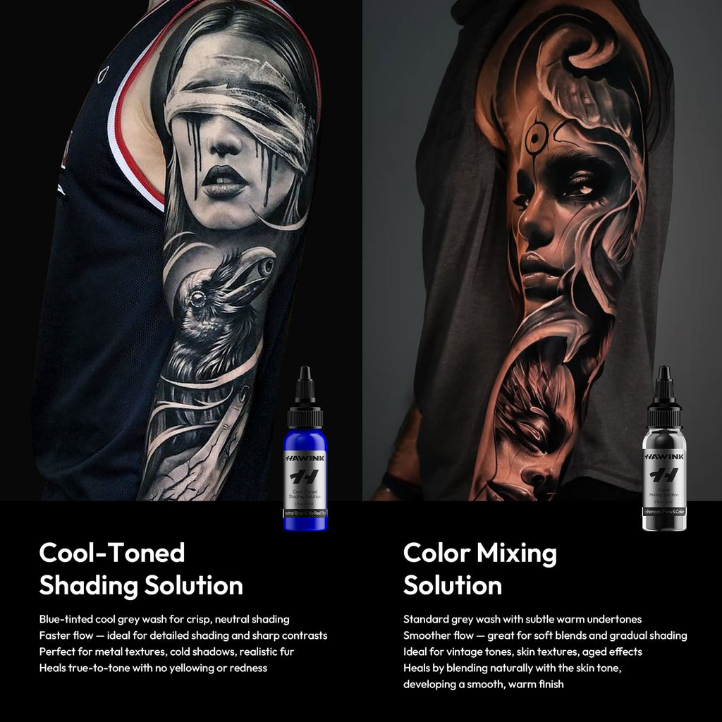 Hawink RGB Tattoo Ink Set 14 Colors and 2 Mixing Solution 1 oz(30ml)