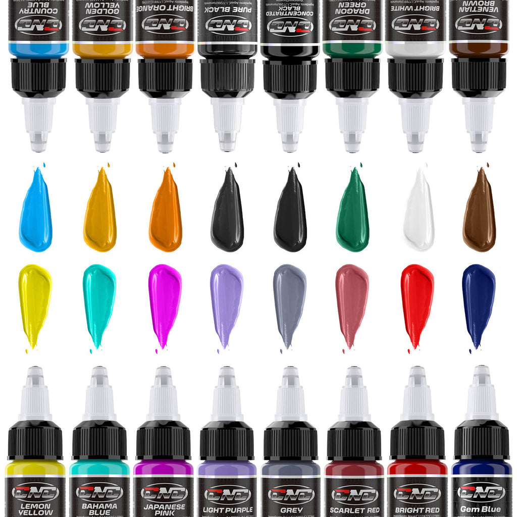 CNC Professional Tattoo Ink – 16 Vibrant Color Options, 0.5oz/15ml
