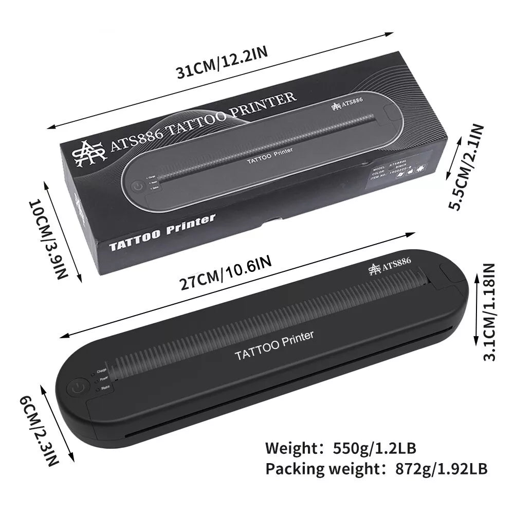 ATS886L Professional Wireless Thermal Tattoo Stencil Printer