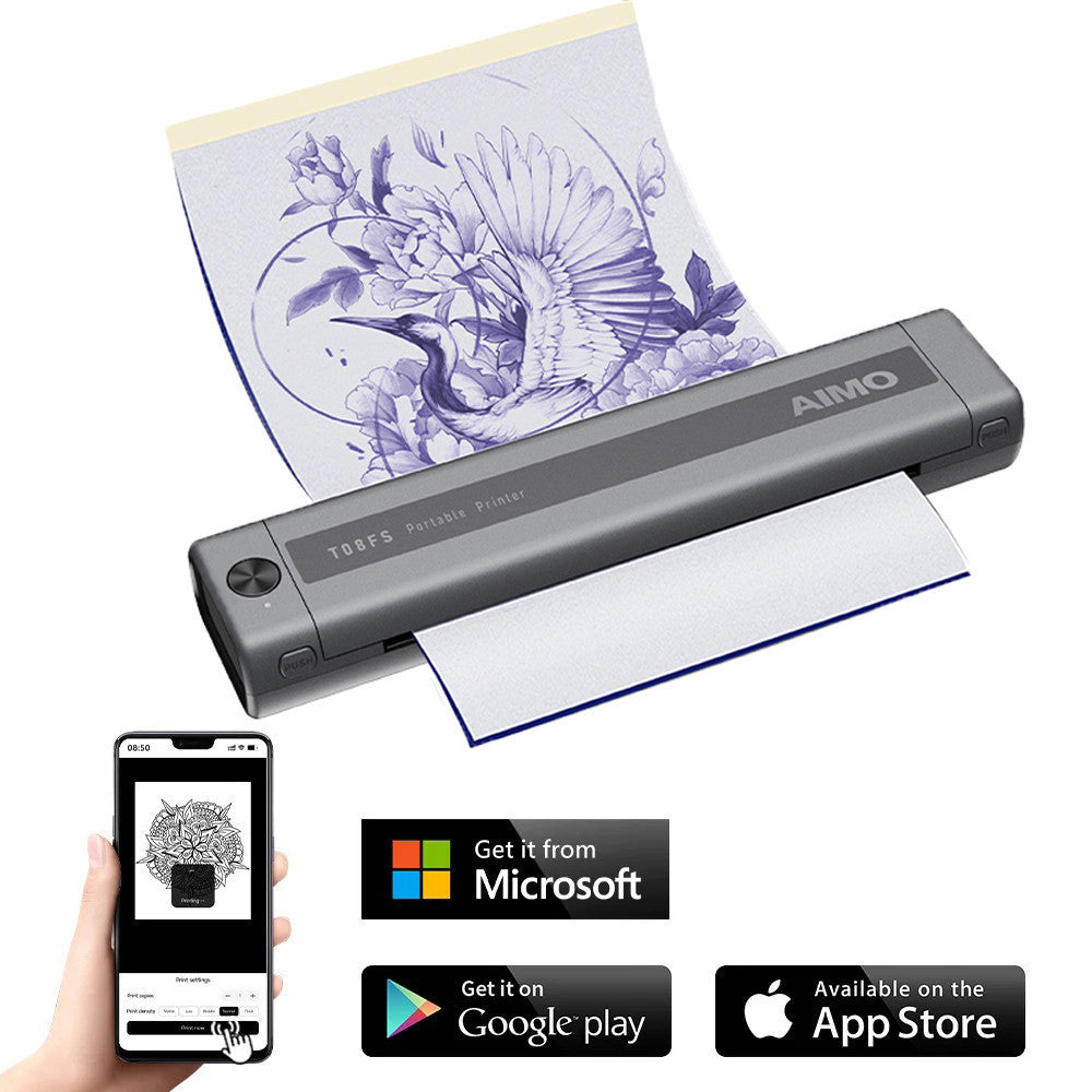 AIMO-T08FS Cordless Portable Tattoo Stencil  printer Secondary image
