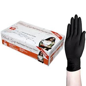 Black Grip Thick Heavy Duty Latex Gloves (Box of 100 / Carton box ) Main image
