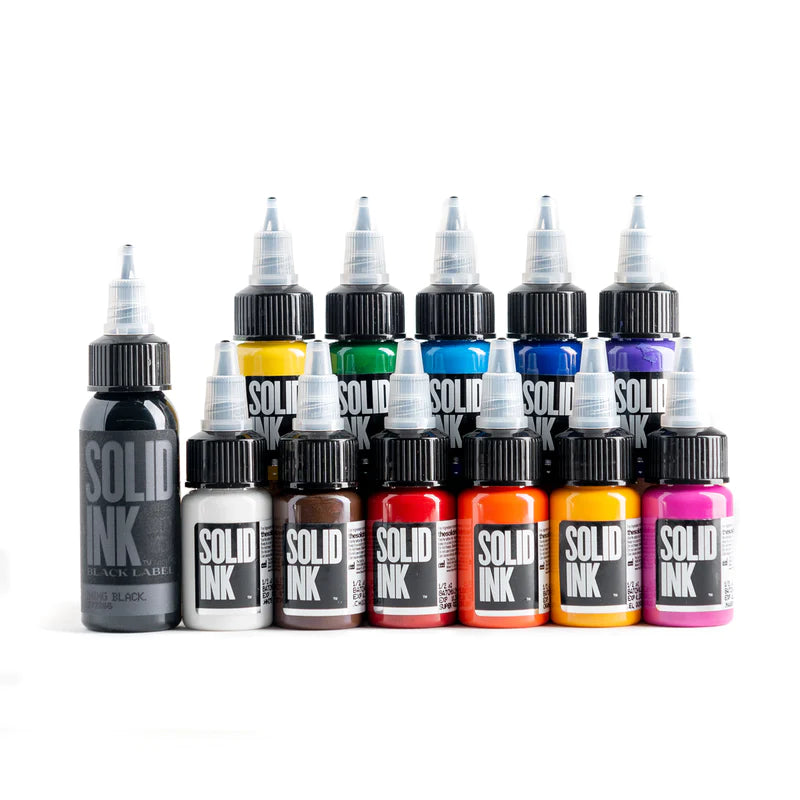 SOLID INK MINI TRAVEL SET | (11) HALF OUNCE COLORS + 1OZ BLACK Main image